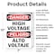 Signmission High Voltage Bilingual Danger Sign, Plastic, 7in W x 10in L, 2PK OS-2PACK-DS-P-710-L-19389 - alternate 3